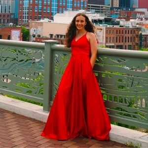 Size 5 formal/prom dress- worn once, undamaged, red!